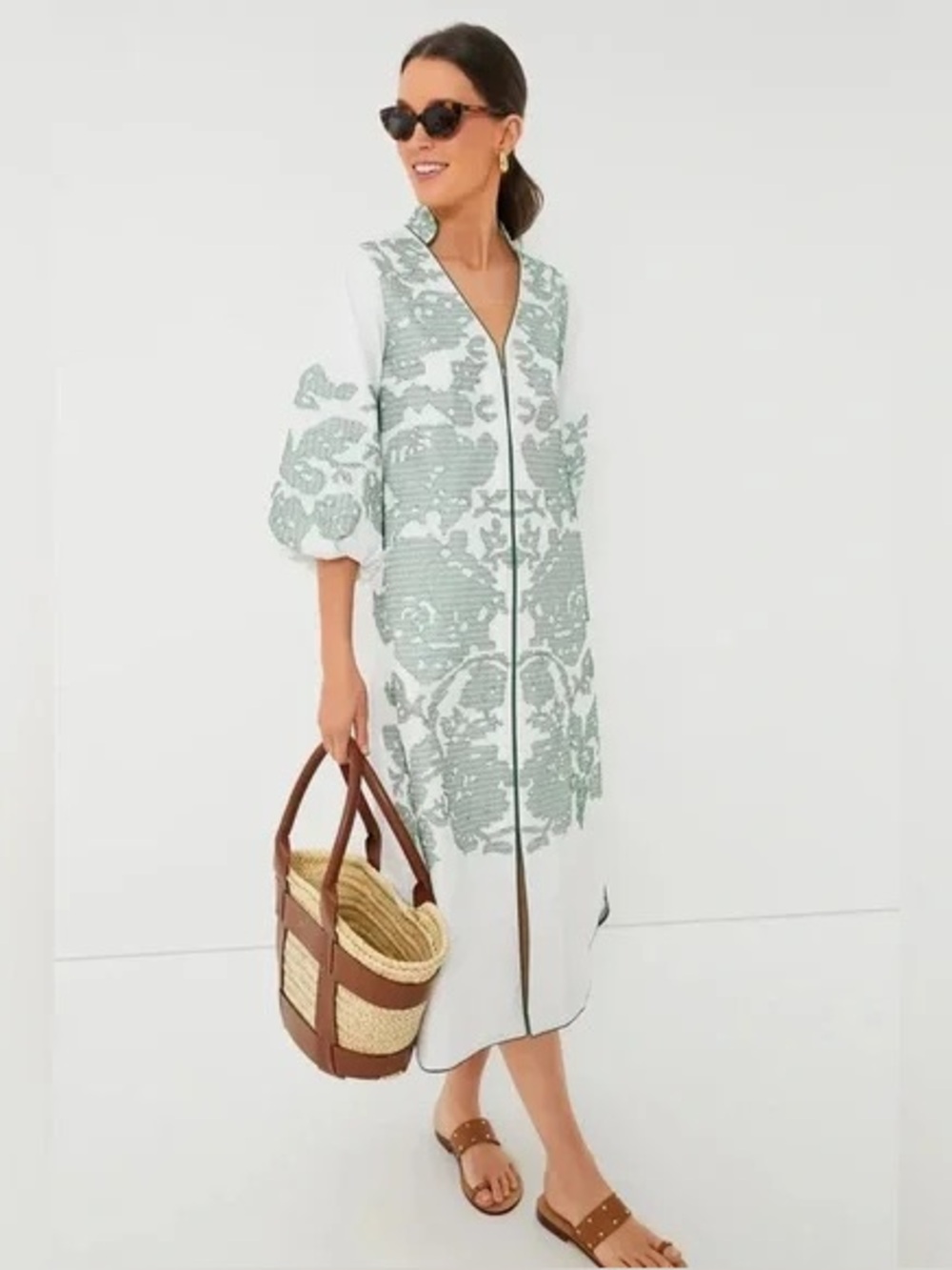 Tuckernuck Hyacinth House Area Embroidered Caftan Dress XXL